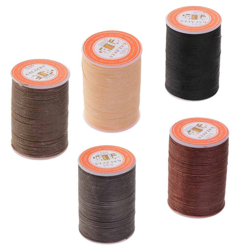 5Pcs Waxed Thread 0.65mm Round Beading Cord Jewelry Necklace Making String Upholstery Shoes Luggage Leather Sewing