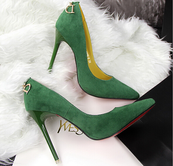 green red bottom heels