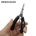 NEWACALOX 4 Inch Mini Stainless Steel Precision Long Reach Needle Nose Plier Repair Hand Tool