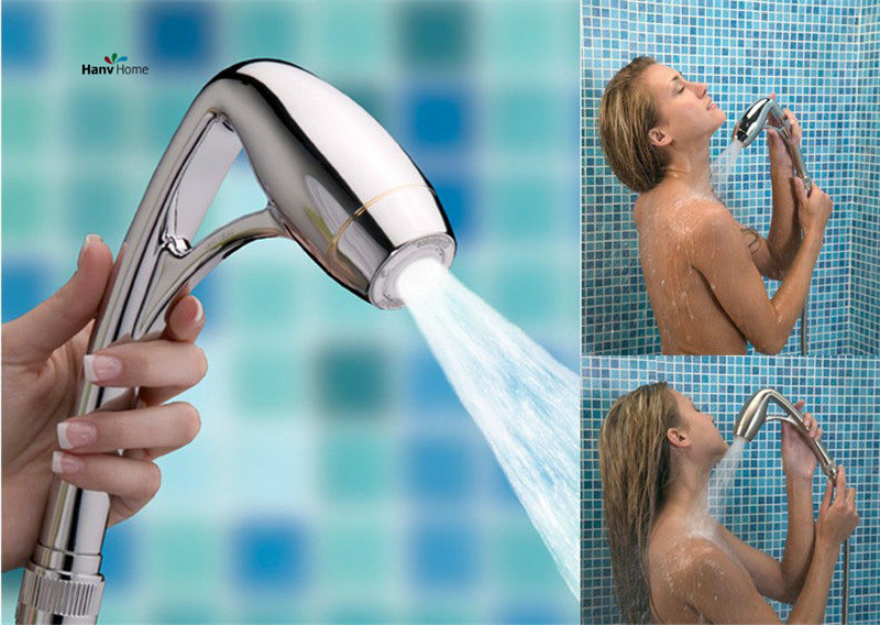 Oxygen ABS Handheld Shower Hotels Pressure Boosting High Electroplate Power Massage Shower Head with Arm Showerhead 03-201