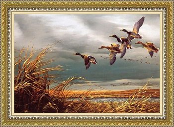 Бесплатная доставка гобелен, Европейский деревенский пейзаж картина, В дикие гуси