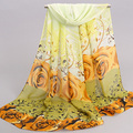 2015 New fashion from india rose print silk chiffon shawl scarves woman thin shawl turban belt