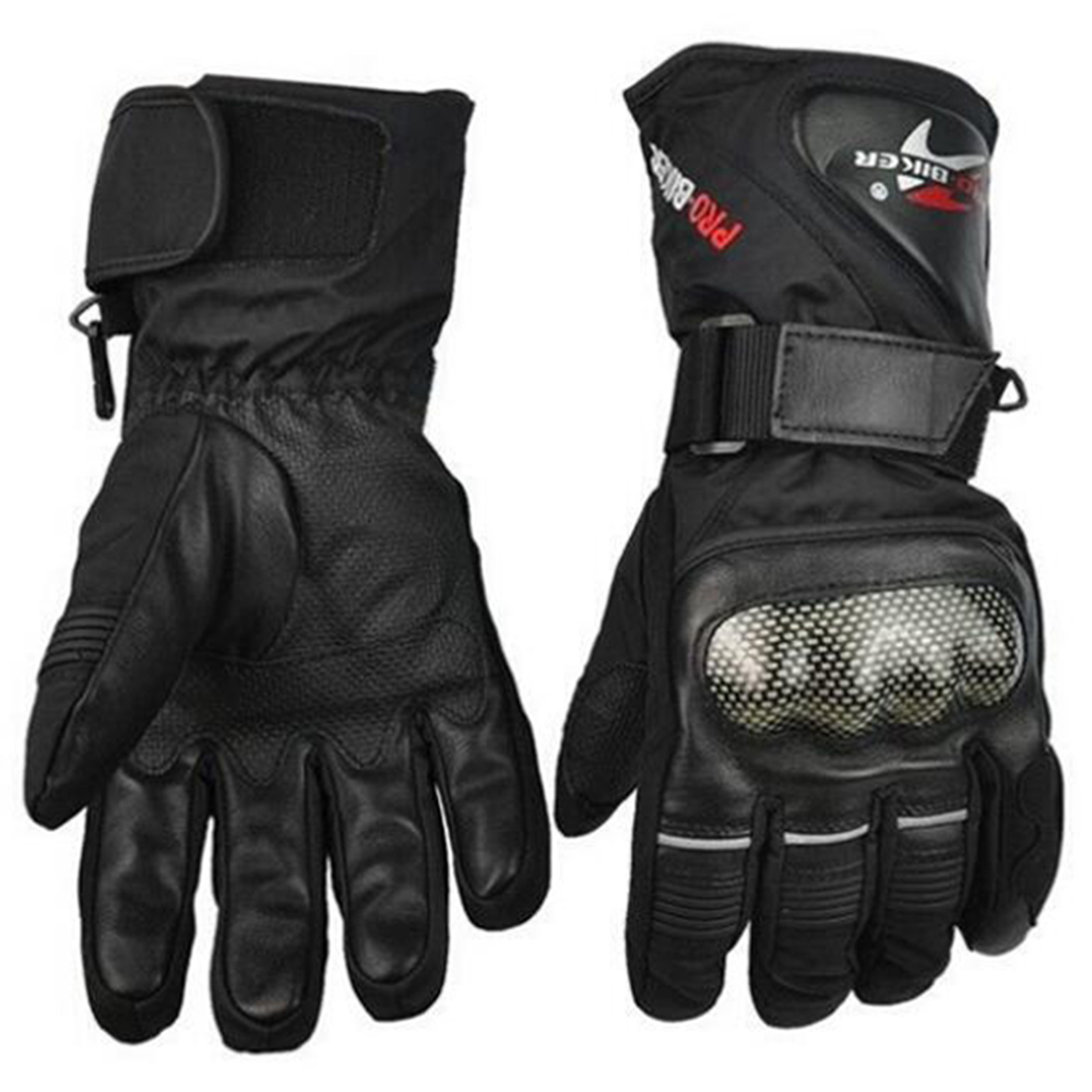 Image of Leather Gloves Motorbike Motorcycle Gloves Winter Waterproof Windproof Protective gear Sports Racing Motocross Moto Gloves luvas