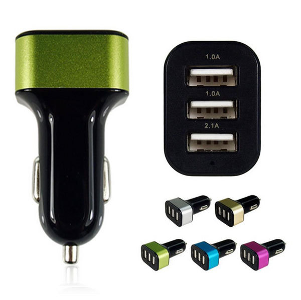 3 Way Car Cigarette Lighter Socket Splitter Charger Power Adapter DC+USB 12V-24V for all mobiphone s