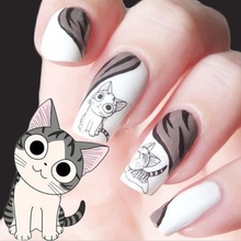 1Set 2Sheets 20 Design Water Transfer Nail Stickers Cute Cat Design 3D Manicure Beauty Product For