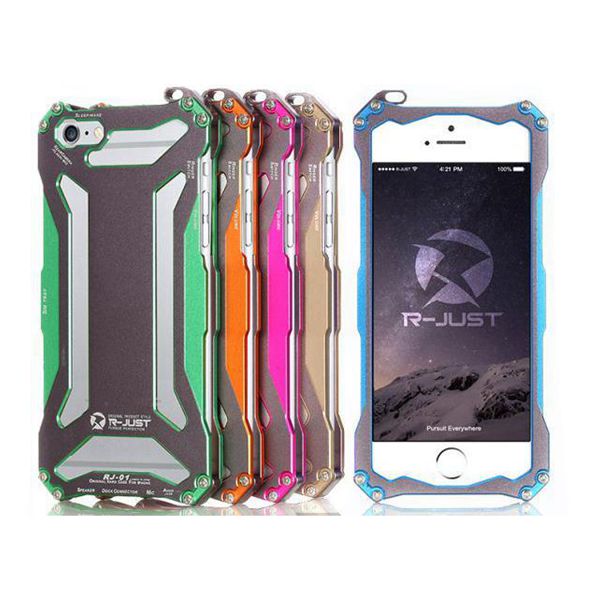 Ultra Thin R-JUST Gundam Outdoor Aluminum Metal Shockproof Frame Bumper Case For iPhone 6 4.7 & 6 Plus 5.5 Inch Back Cover