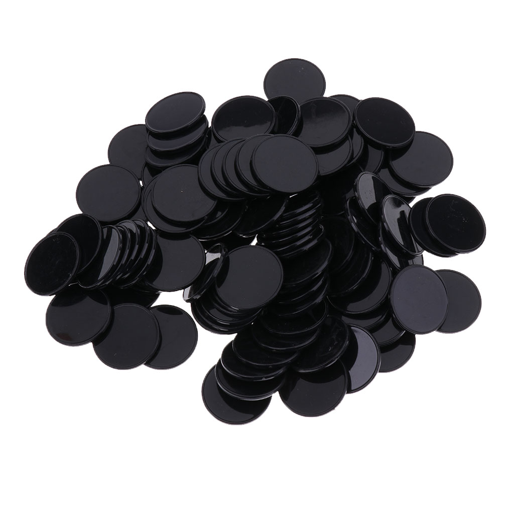 100PCS Poker Chips Tokens Kids Toys Family Party Board Game Parts Black