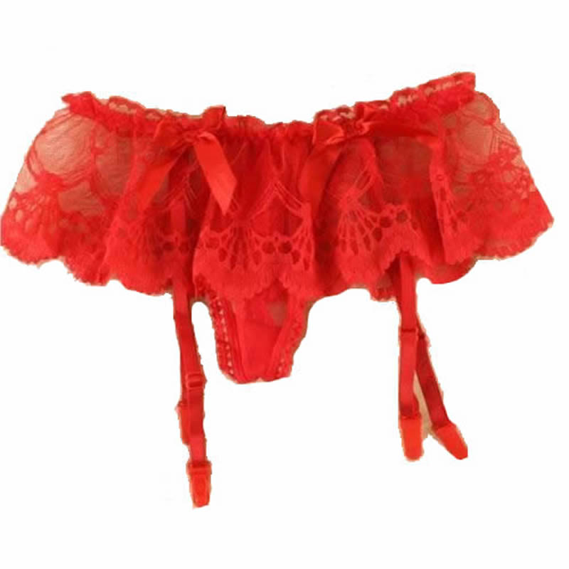 Women Girls Sexy Floral Lace Suspender G String Hold Stocking Garter