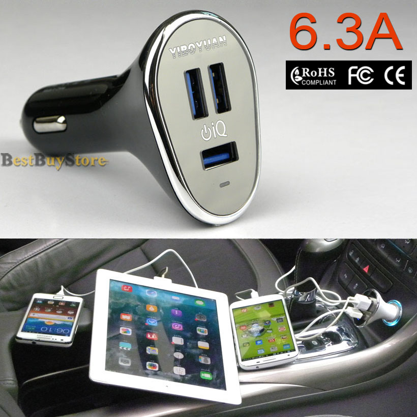 Image of Quality Super 3 USB 5V 6.3A USB Car Charger Adapter For iPhone / SamSung S6 S5 S4 S3 Note 4 3 / all mobile phone / Pad / Car DVR