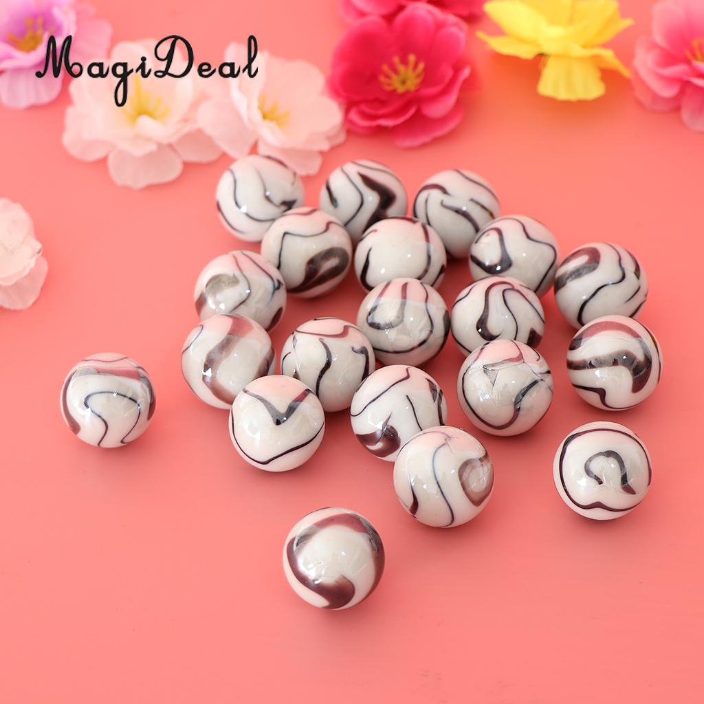 20x 25mm Tiger Stripes Glass Beads Marbles Marble Solitaire Game Toy Decor 