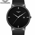 GUANQIN New Luxury Watch Men Brand Men s Watches Ultra Thin Stainless Steel Mesh Band Quartz