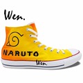 Wen Anime Hand Painted Shoes Naruto Uzumaki Men Women s High Top Canvas Sneakers Gifts for