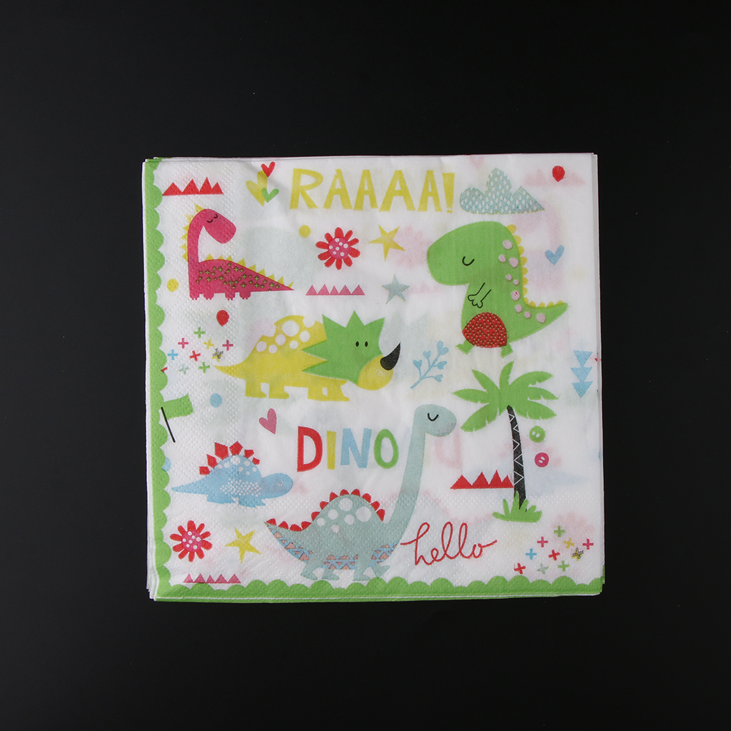20Pcs Dinosaurs Party Paper Napkins Disposable Tableware Baby Shower Birthday Party Supplies for