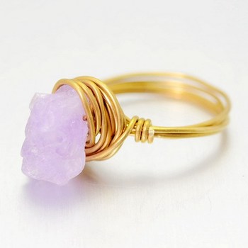 ... Circle Natural Irregular Pink Crystal Rings For Women Wedding Party