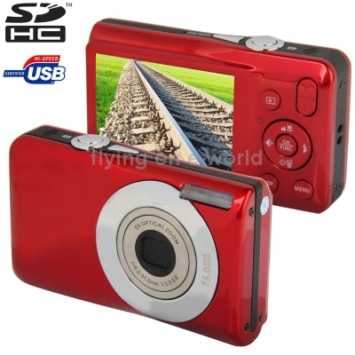 Free Shipping DC 650 Red 15 0 Mega Pixels 5X Optical Zoom Digital Camera with 2