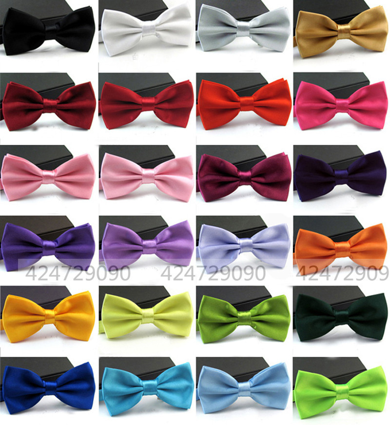 Fashions Men\'s bowties Solid Color Tuxedo Classic Bowtie Pre Wedding Satin Bow Tie Necktie JB0001