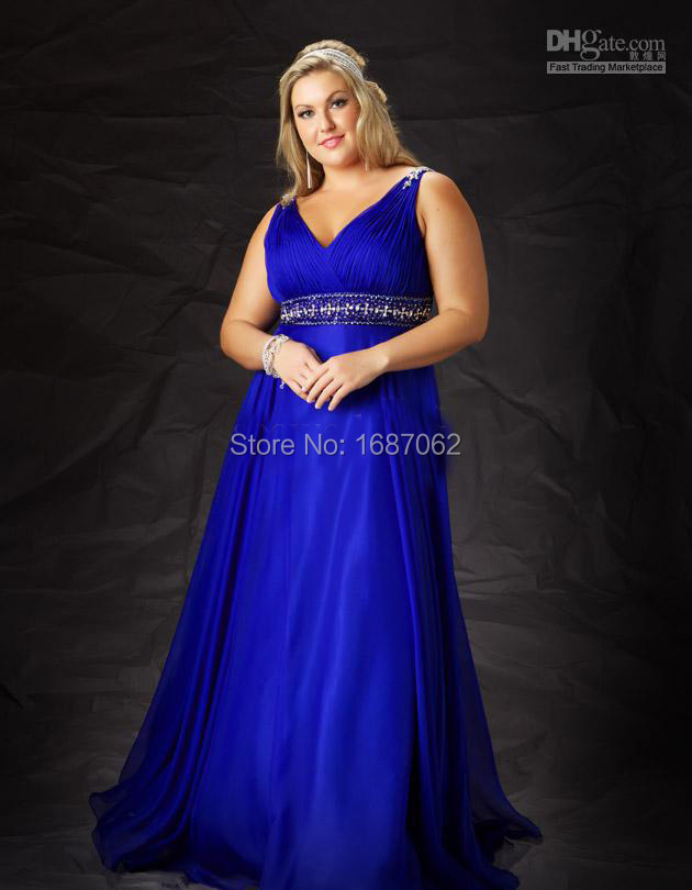 Royal blue plus size evening dresses