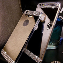 Горный хрусталь алмаз зеркало тпу мягкий гель шику чехол для Samsung Galaxy S5 S6 S6 края плюс примечание 4 примечание 5 A5 A7 A8 задняя крышка
