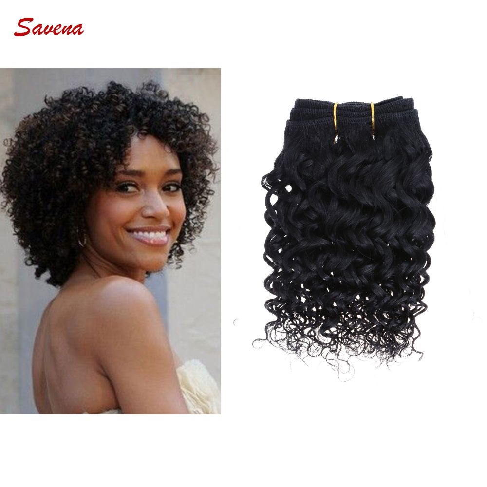 Image of 1Bundle/lot 50g/Bundle 8Inch Brazilian Virgin Hair Short Size Deepwave Human Hair Weaving 100% Human Hair Extension