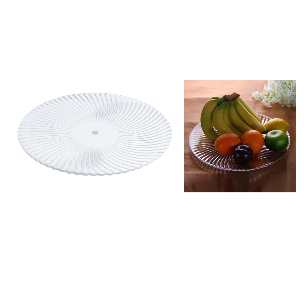 Round Clear Dinner Plate Food Serving Plastic Fruit Platters 15cm Vintage 