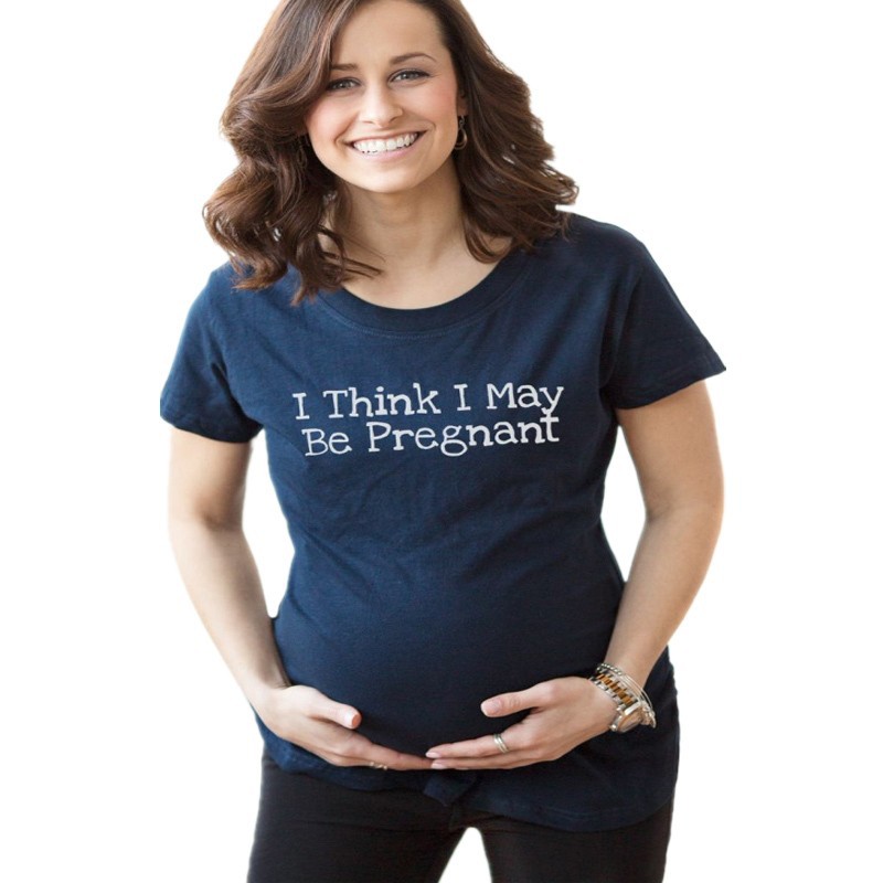 2015-Summer-Style-Tee-I-Think-I-May-Be-Pregnant-Letter-Print-Maternity-T-Shirts-Casual