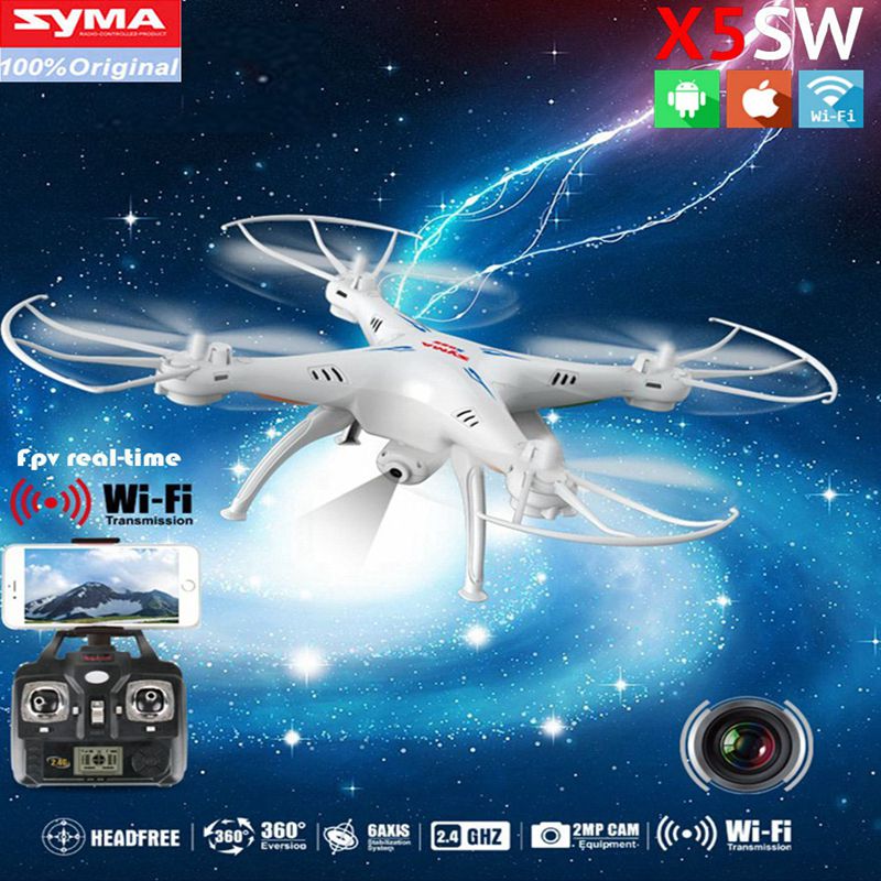 SYMA X5SW WIFI RC Drone fpv Quadcopter with Camera Headless 2.4G 6-Axis Real Time RC Helicopter Quad copter Toys