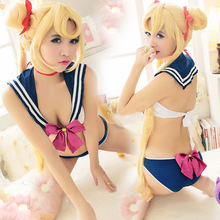 2016 NEW sexy lingerie Red blue school uniform cosplay sexy costumes Comfortable Polyester bow ropa interior mujer sexy erotica