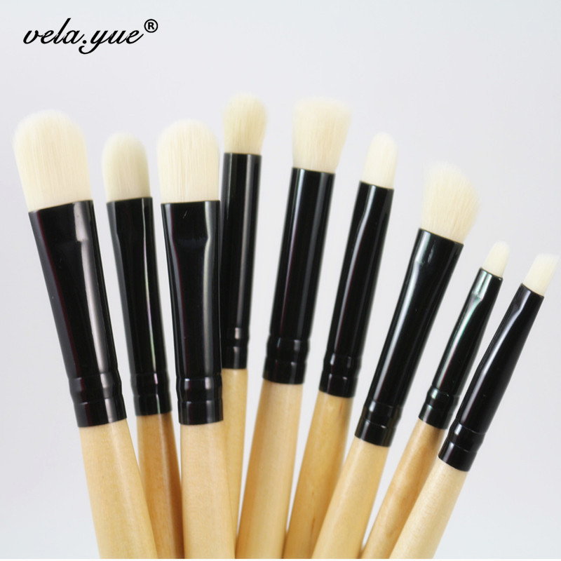 9pcs Professional Makeup Brushes Set For Eye Brushes Eyeshadow Eyeliner Eyebrow Smudge Blending Contour Eyes Makeup