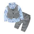 3pcs spring and autumn baby boy suit long sleeve shirt vest pants for newborn baby to