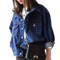 2016 spring jackets women outerwear lace patchwork long sleeve denim lady vintage jeans lace