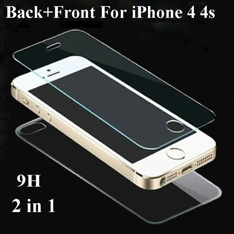 Image of 2pcs/lot Front+Back Genuine 0.3mm 2.5D HD Ultra Thin 4S Tempered Glass Film Screen Protector for iPhone 4 4G 4S iPhone4