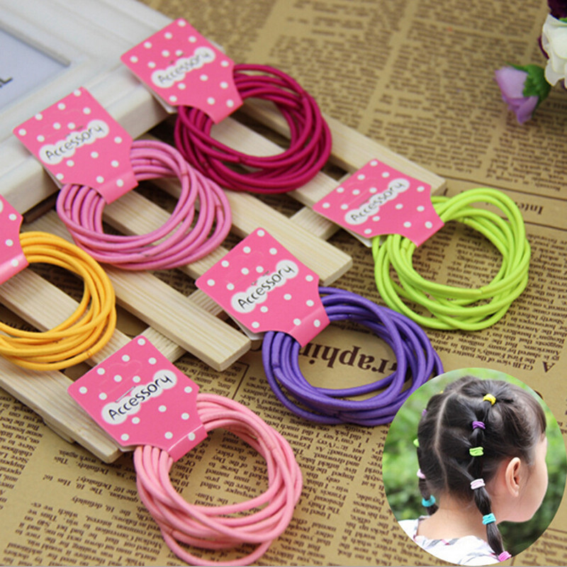 Image of 10 pcs/lot Cheap 2015 korean Fashion Cute Kids Elastic Hair Rope Ponytail Holder Band Ties Girls Hair Accessories free shipping