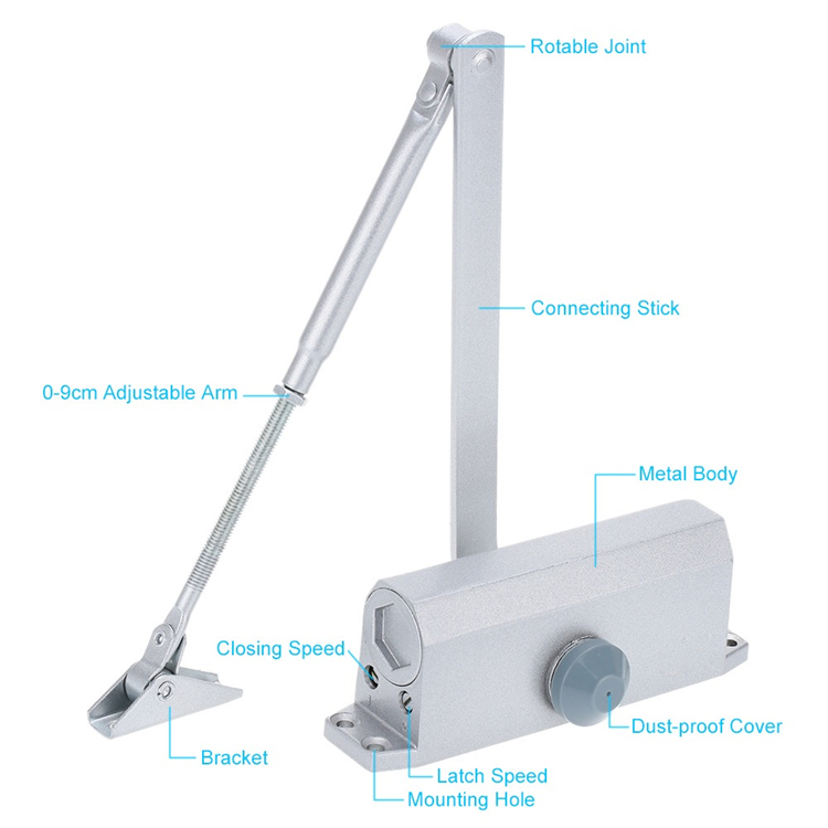 Automatic Fireproof Door Closers Security System Adjustable Closing Latching Speed Aluminium Alloy Hardware Bear 40 60kg 1000mm Door Closer Automatic Door Closingautomatic Door Closer Aliexpress