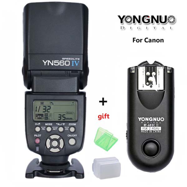 YONGNUO YN560 IV,YN-560 IV Master Radio Flash Speedlite + RF-603 II Wireless Trigger for Canon 1000D 650D 550D 450D 6D