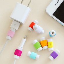 Fashion USB Cable Earphones Protector Colorful Cover For Iphone Android