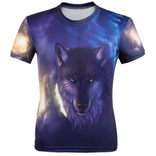 WAIBO BEAR New 2016 T shirt Men Animal print Fierce wolves Short Sleeve Costume Under Outdoor Gym Sport Fitness tshirt homme