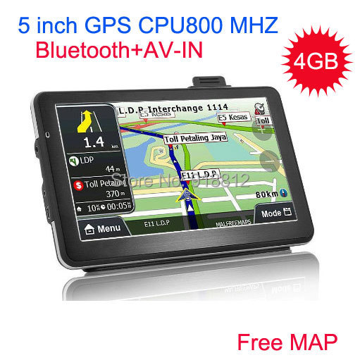 5 inch Car GPS Navigator AV-IN bluetooth FM/4GB/DD...