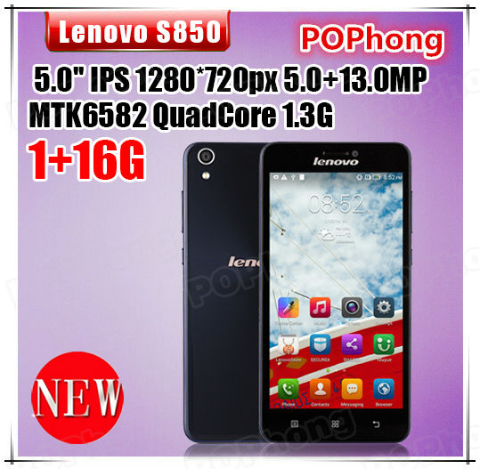 F Original Lenovo S850 5 Inch Smartphone MTK6582 Quad Core 1GB RAM 16GB ROM Android 4