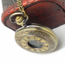 2015 Newest Bronze Jewelry Watches Steam punk Fob watch Quartz Necklace Pendant Chain Pocket Watch