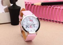 2015 Hello Kitty dibujos animados chicas mujer los relojes nuevo estilo de moda para mujer relojes de pulsera mejor regalo presente para chicas jóvenes