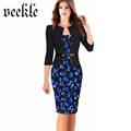 Women Office Dress Plus Size 6L Long Kleider Elegant 2016 Summer Pencil Bodycon Vestidos Wear To