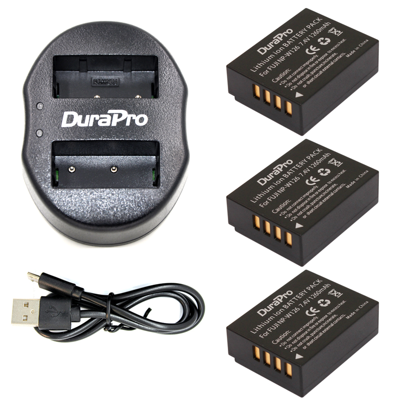 3 * DuraPro NP-W126 NPW126  + 1 * USB     Fuji HS35 HS50 HS30EXR HS33 XA1 XM1 XE1 X-Pro1 X-T10