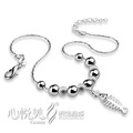 2014 solid genuine 925 sterling silver beads fish anklet