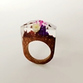 Colorful Dry Flower Secret Garden Wooden Rings Handmade Vintage World Inside Luxury Brand Jewelry Women Men