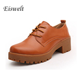 2016 Spring New Fashion Flats Women PU Leather Black Dance Female Casual Four Seasons Oxfords Shoes