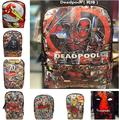 Deadpool Super Hero Backpack PU Leather Marvel Comics computer school Book Bag 42x30x12cm