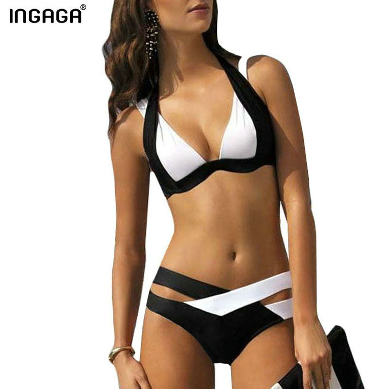 Image of INGAGA Summer Style 2016 New Women Sexy Bikini Set Push Up Swimsuits Swimwear Cross Bandage Bathing Suits