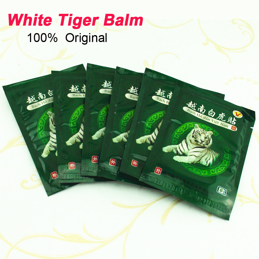 Image of 8 Pcs White Tiger Balm Vietnam Muscle Rthritis Neck Body Massager Massage Relaxation Capsicum Rheumatism Plaster Pain Patch C053