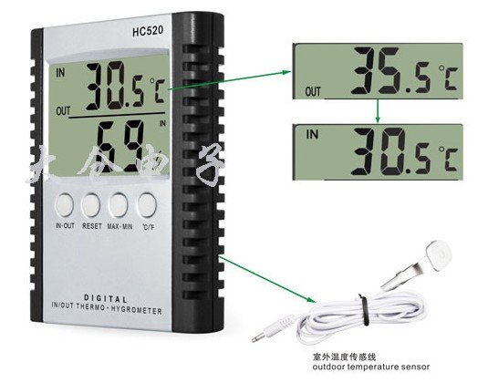 Free shipping HC520 Multi-function Digital LCD Temperature Thermometer Humidity Meter