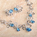 High Quality Butterfly Clavicle Necklace Earring Set Rhinestones Choker Dubai Statement Wedding Bridal Jewelry Sets For